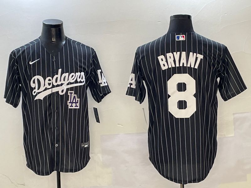 Men Los Angeles Dodgers #8 Bryant Black Stripe Jointly Name 2025 Nike MLB Jersey style 12->los angeles dodgers->MLB Jersey